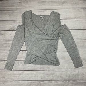 Light Grey Wrap Sweater